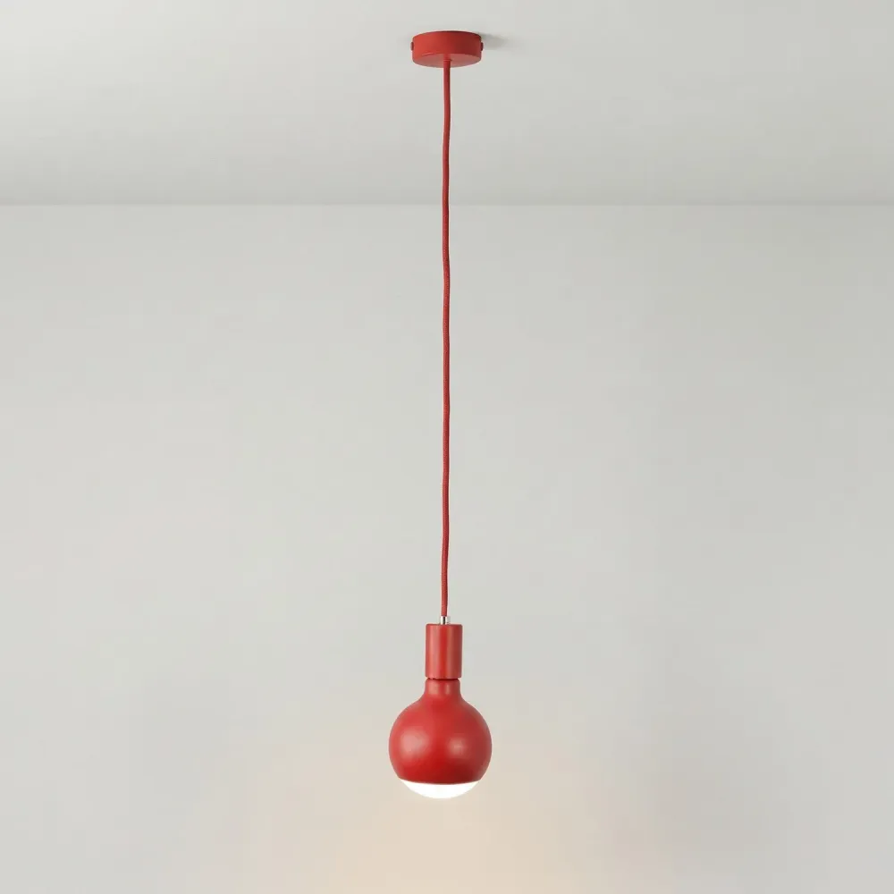 Lampe à suspension Filotto Metallico avec ampoule Lucia - Rouge
