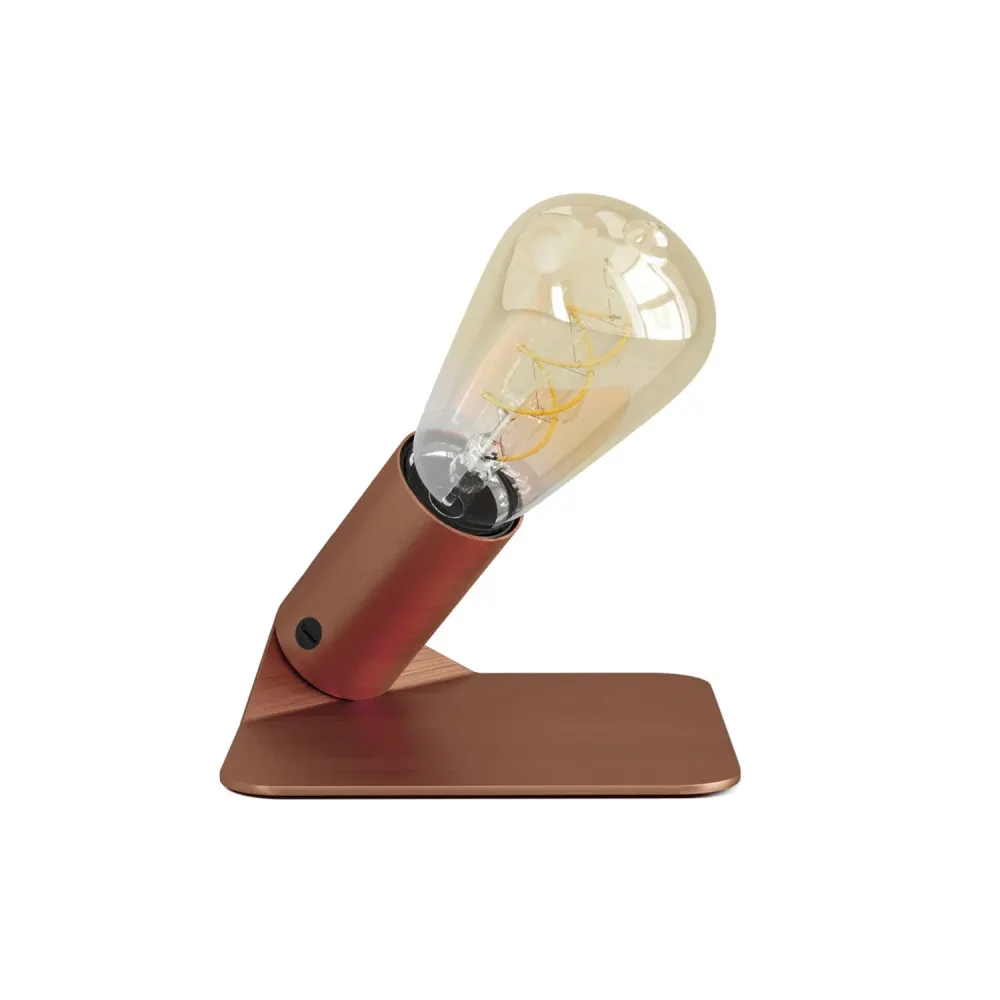 SI! Lampe de table 5V avec ampoule ST64 et base métallique - Cuivre satiné