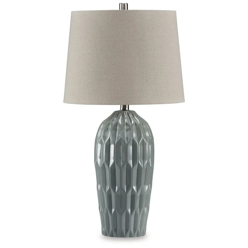 Lampe de table bleue Signature Design Ashley Hadbury (lot de 2) - 35,5 cm (L) x 35,5 cm (P) x 68 cm (H)