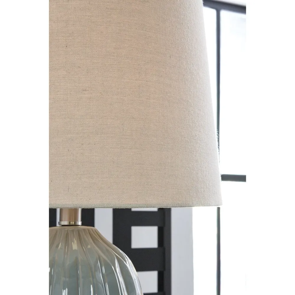 Lampe de table bleue Signature Design Ashley Hadbury (lot de 2) - 35,5 cm (L) x 35,5 cm (P) x 68 cm (H)