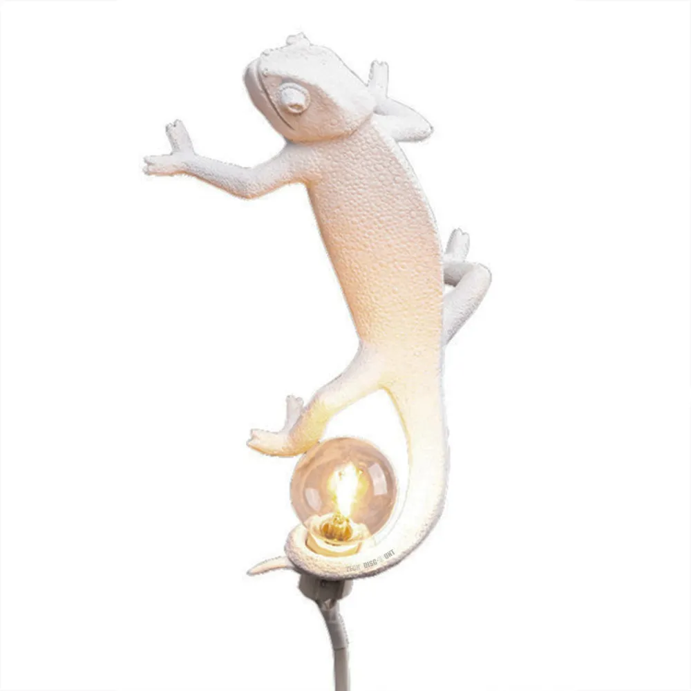 TD® Lampe de table caméléon nordique salon chambre chez l'habitant designer résine moderne lampes décoratives animales cré...
