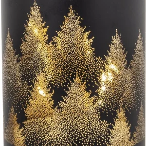 Lampe de Table Cosy & Trendy - Noir - Arbres - H12cm - LED - Ronde