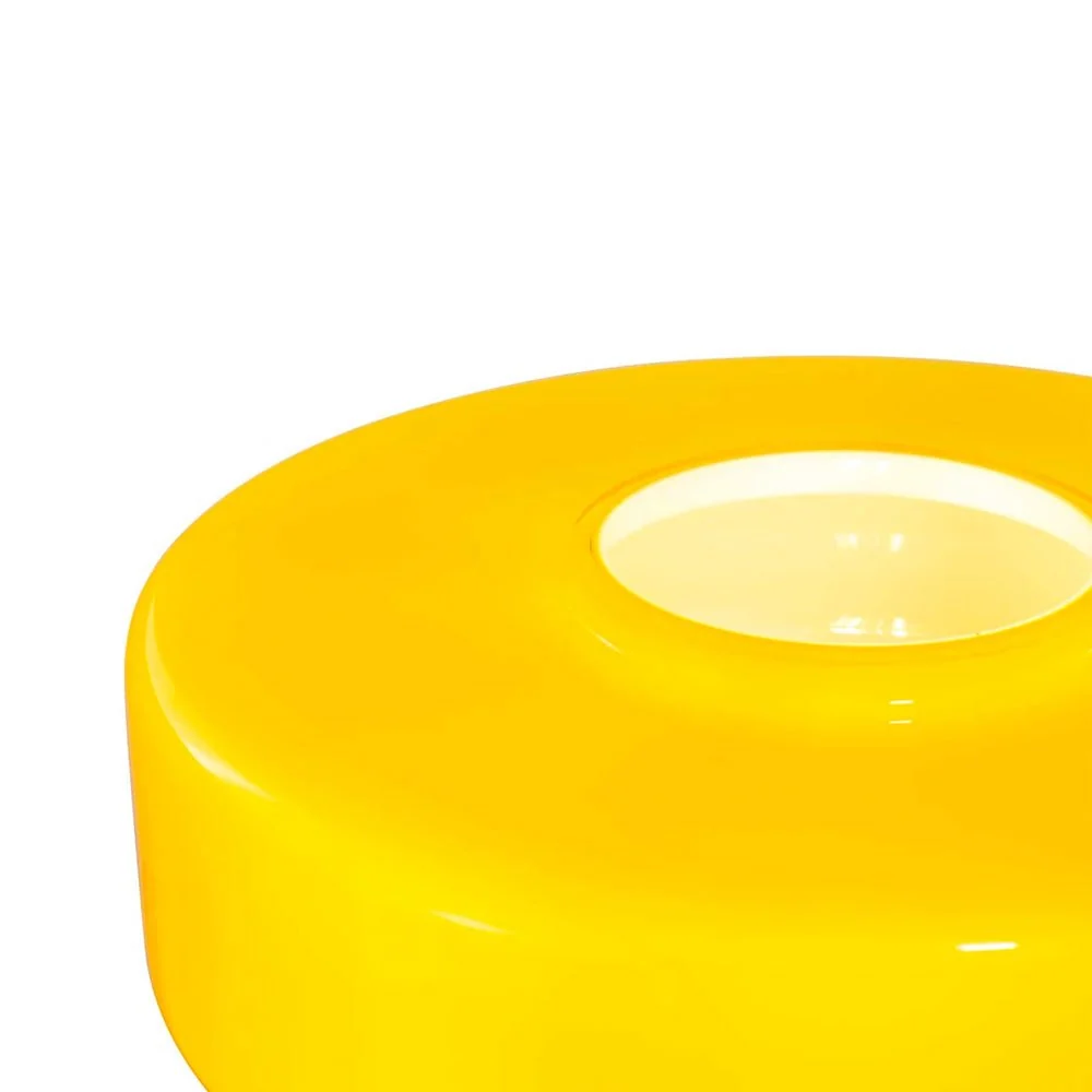 Lampe de table Foza en verre coloré et style rétro - Jaune