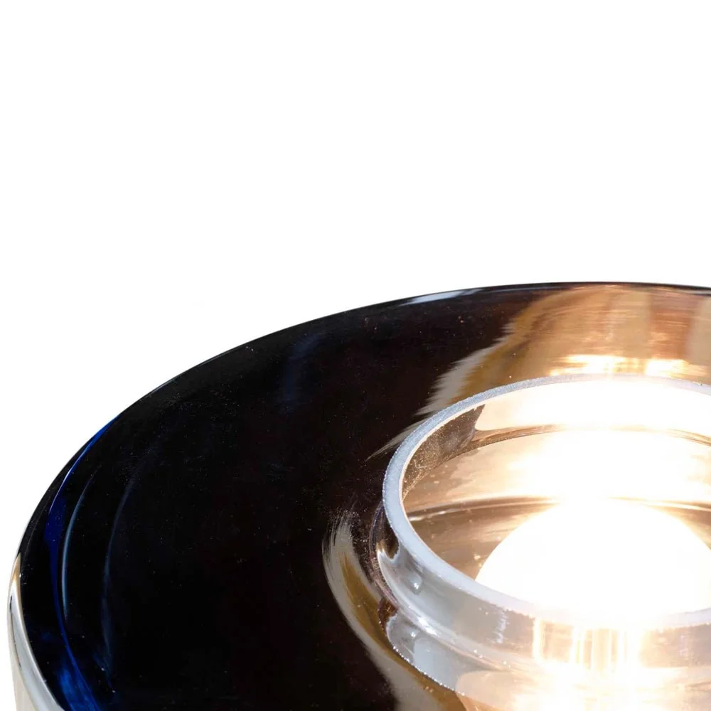Lampe de table Foza en verre coloré, style rétro - Chrome