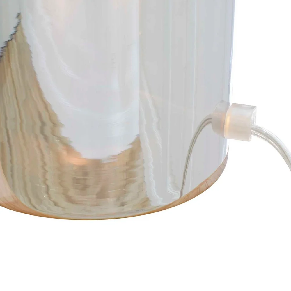 Lampe de table Foza en verre coloré, style rétro - Chrome
