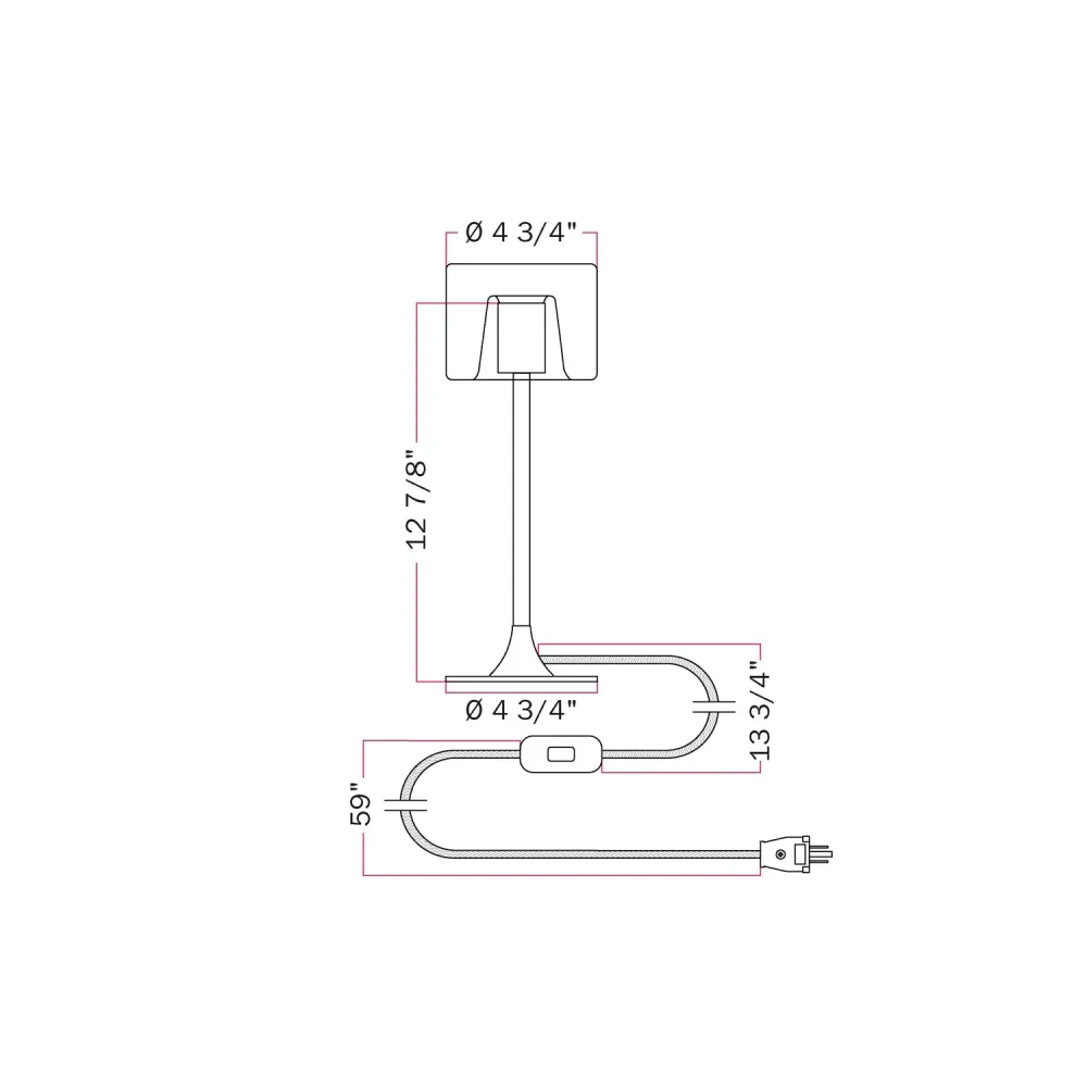 Lampe de table MAG-Y avec base métallique ronde et ampoule Ghost G03 transparente - Noir