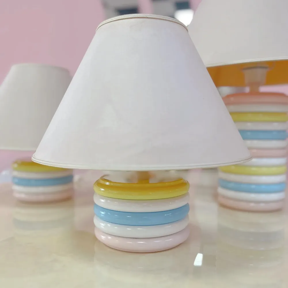 Lampe de table pastel vintage, Antonangeli Milano Italie, années 70, petit modèle