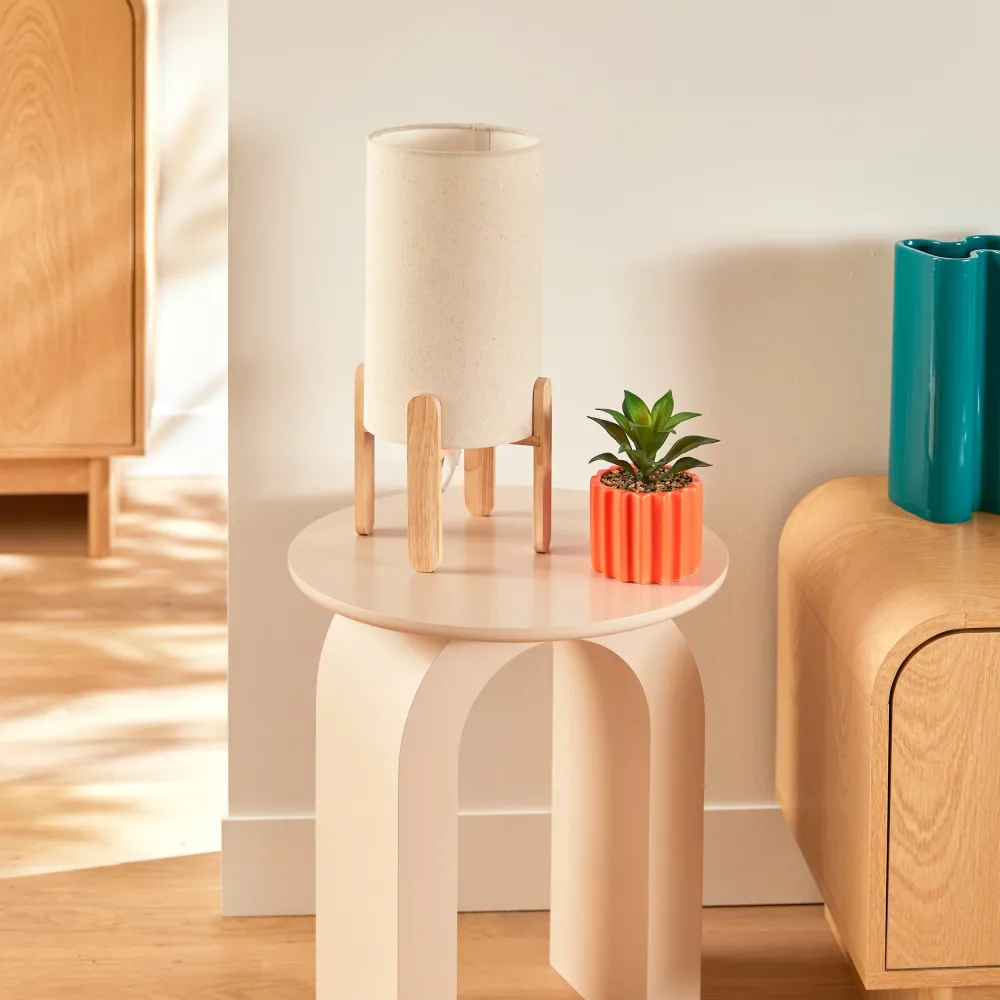 Lampe de table Rafa atmosphère - Ø18xh37cm - beige