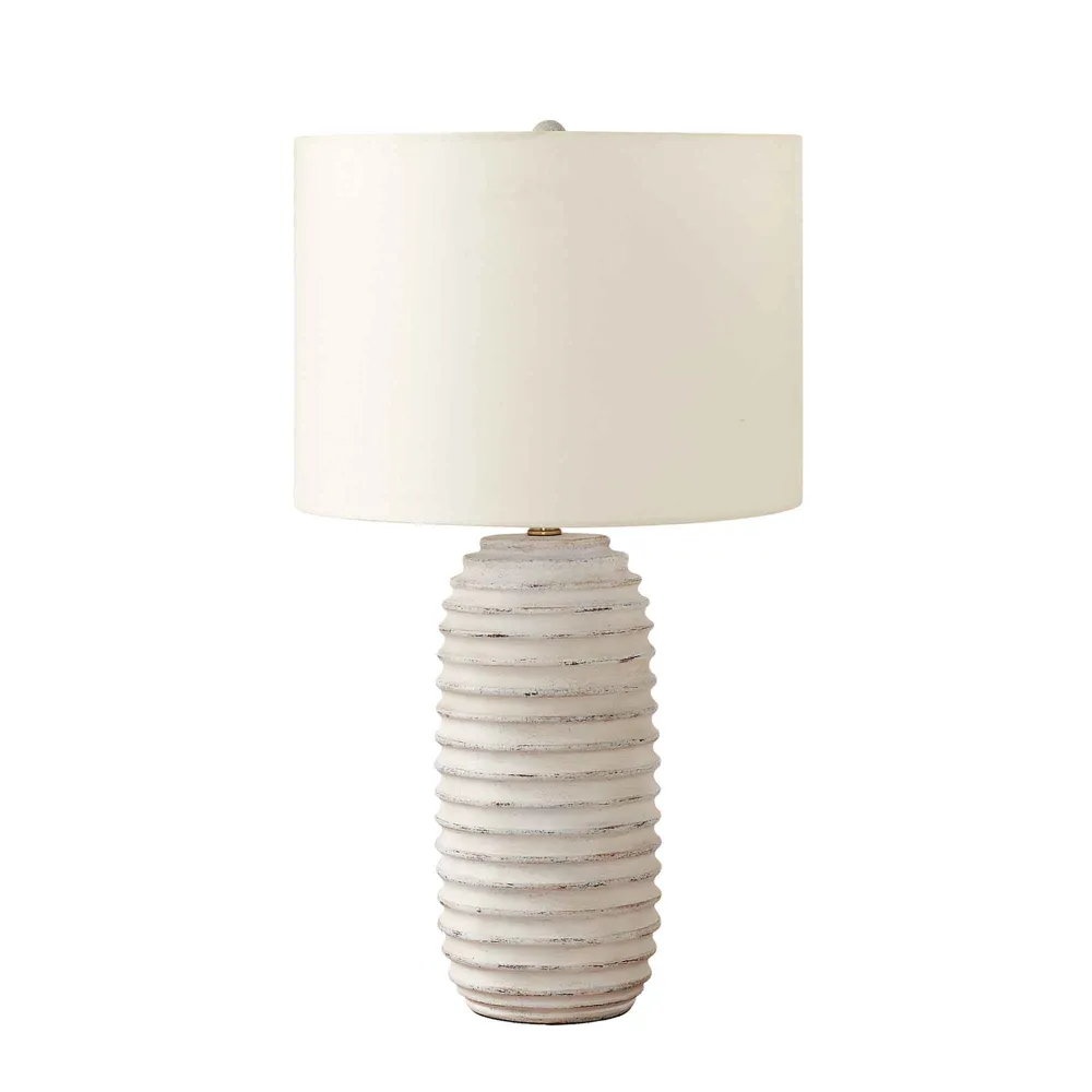 Lampe de table en résine, ivoire, 28"