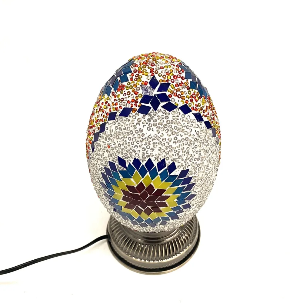 Lampe de table turque en forme d'œuf multicolore