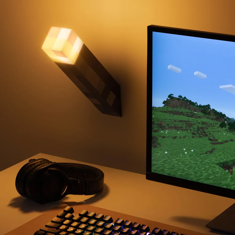 Lampe torche, lampe de table et lampe murale Minecraft