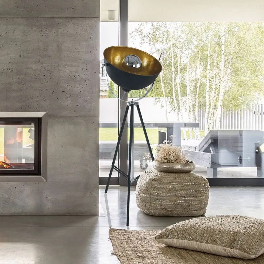 Lampe Trépieds Noire et Dorée | Oyae