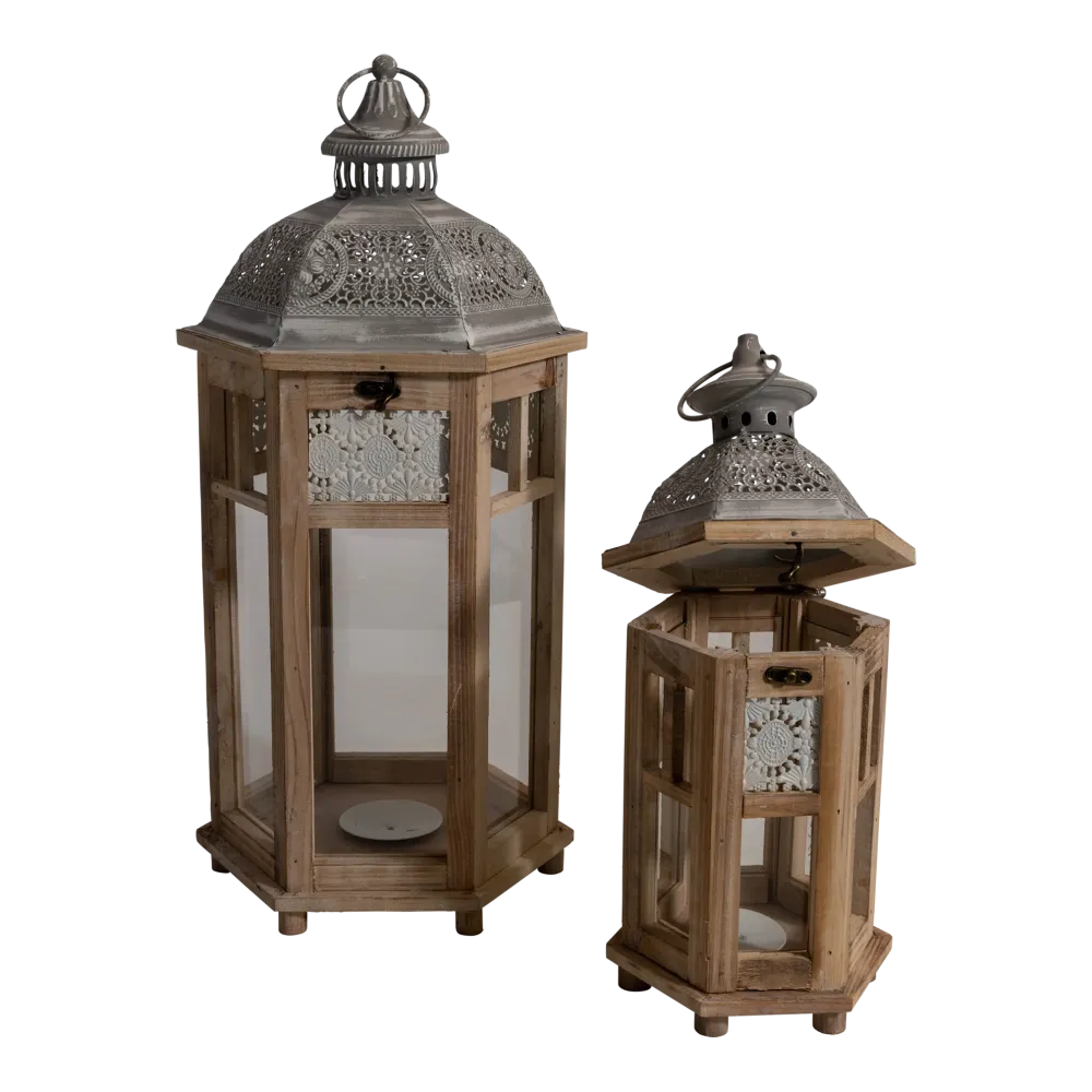 Lanterne lituanie en bois, S/2