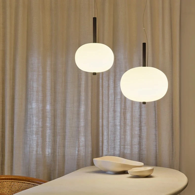 LedsC4 Ilargi LED Ball Pendant Ceiling Lamp Dark Wood and Opal Ø230 LED 00-6454-92-F9