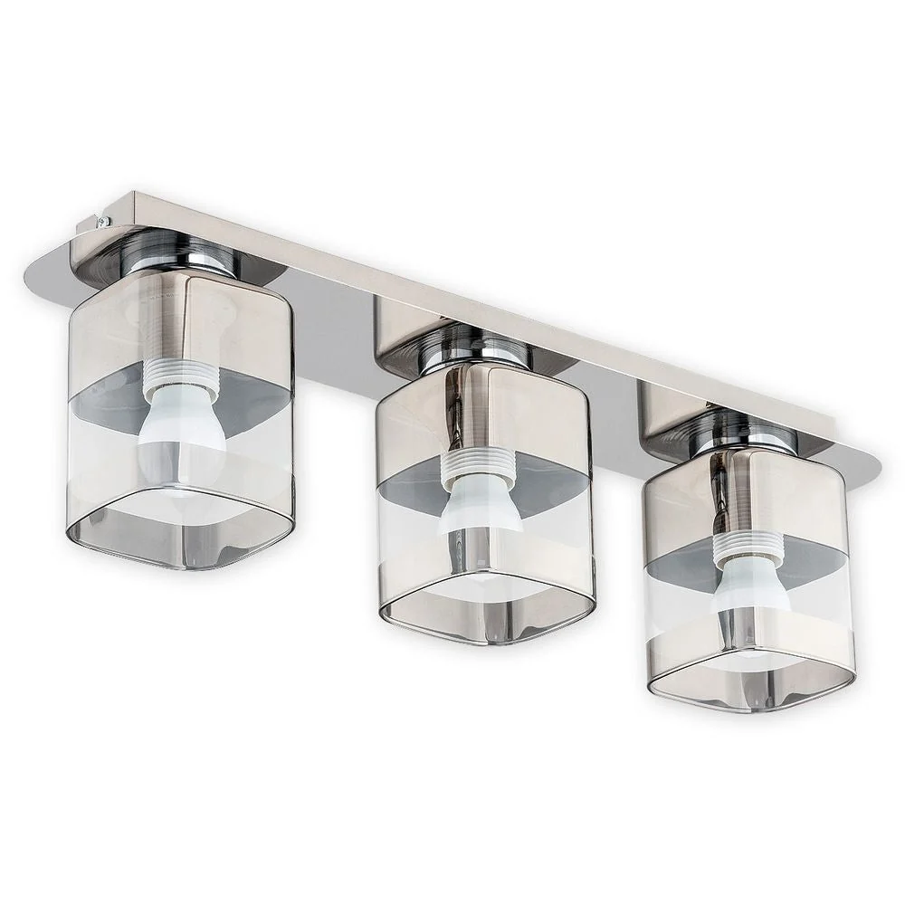 Plafonnier Lemir Chroms 3xE27 en acier chromé