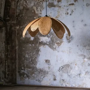 Leo & Moon Rattan Flower Lamp Klein