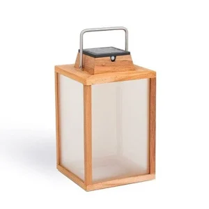 Les Jardins Tradition Lanterne solaire teck petit modèle 300 Lumens