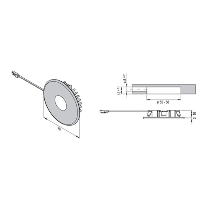 L&S Luminaire encastré Superlight Emotion 12 V 2,9 W ( 3000550012 )
