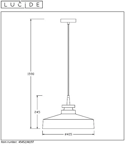 Lucide CAMUS - Suspension - Ø 40 cm - Rouille
