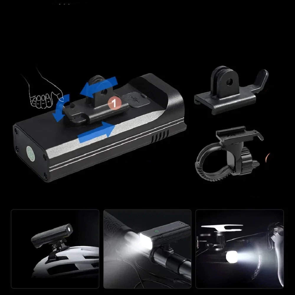 LumiCyclo – Lampe Vélo LED 5000LM Rechargeable avec 3 Supports A