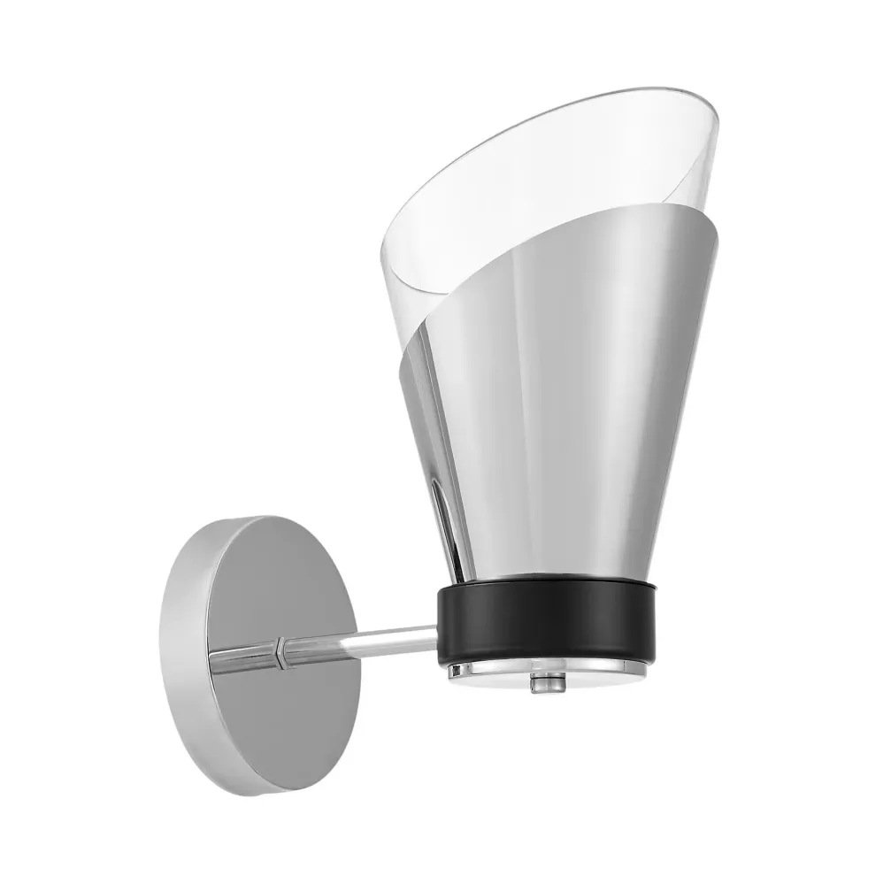 Applique murale Lumina Deco Fabro 1L, douille E27, hauteur 28 cm Chrome