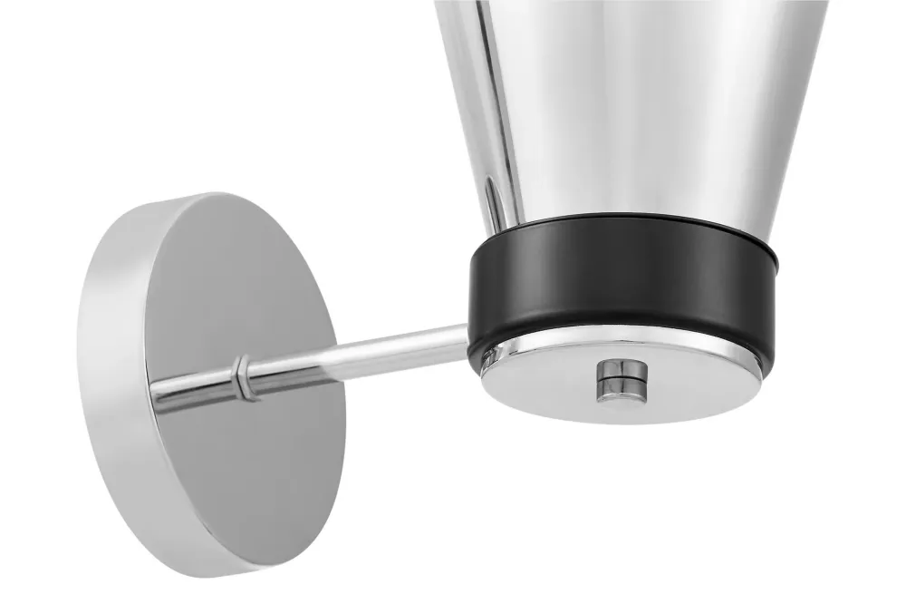 Applique murale Lumina Deco Fabro 1L, douille E27, hauteur 28 cm Chrome