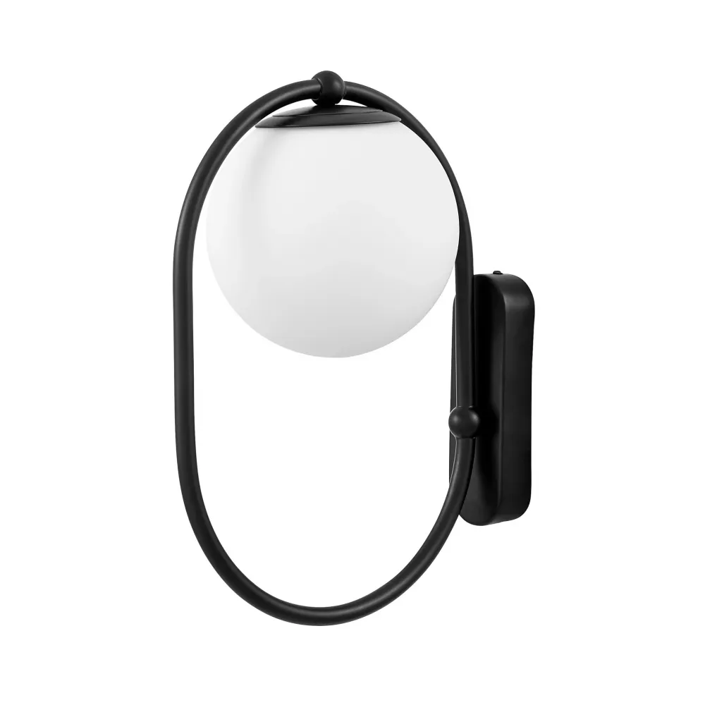 Lumina Deco Panari 1L applique murale E27, H 25cm Black