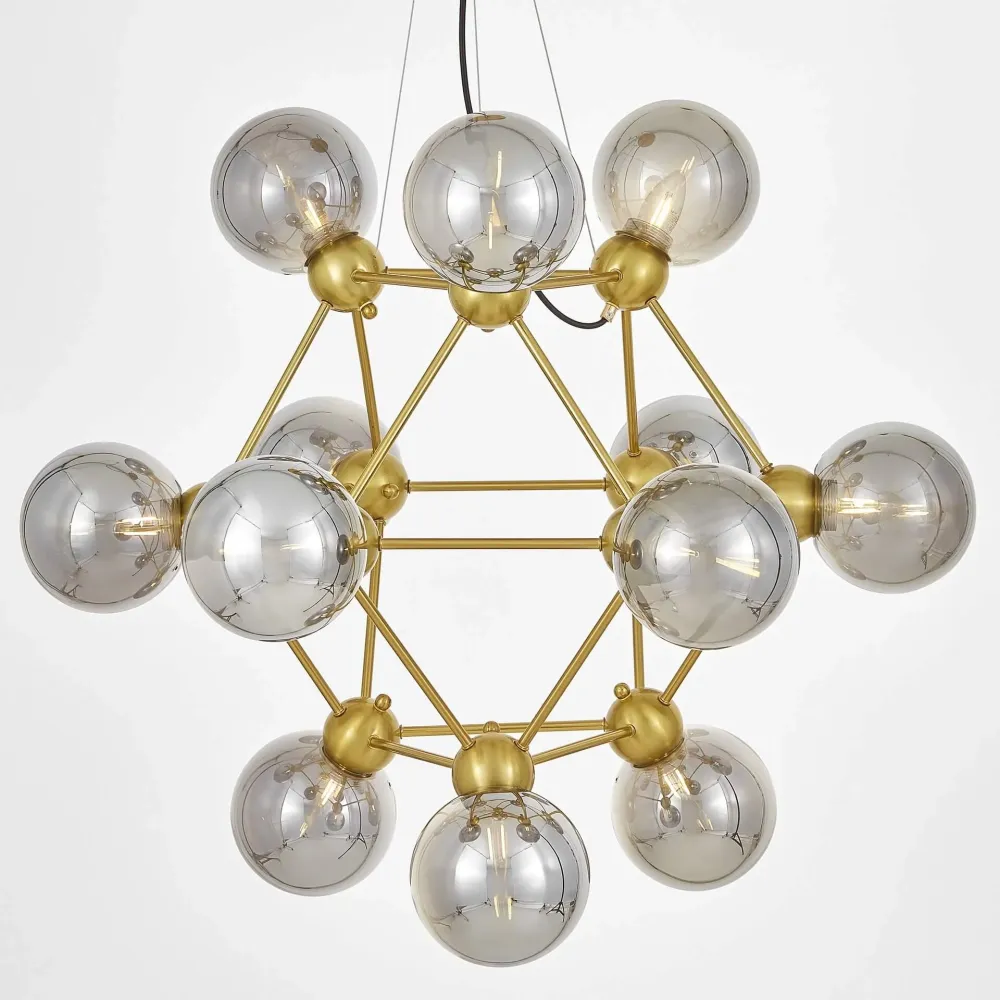 Lustre Lumina Deco Zodiac 12L, douille E27, diamètre 84 cm Black