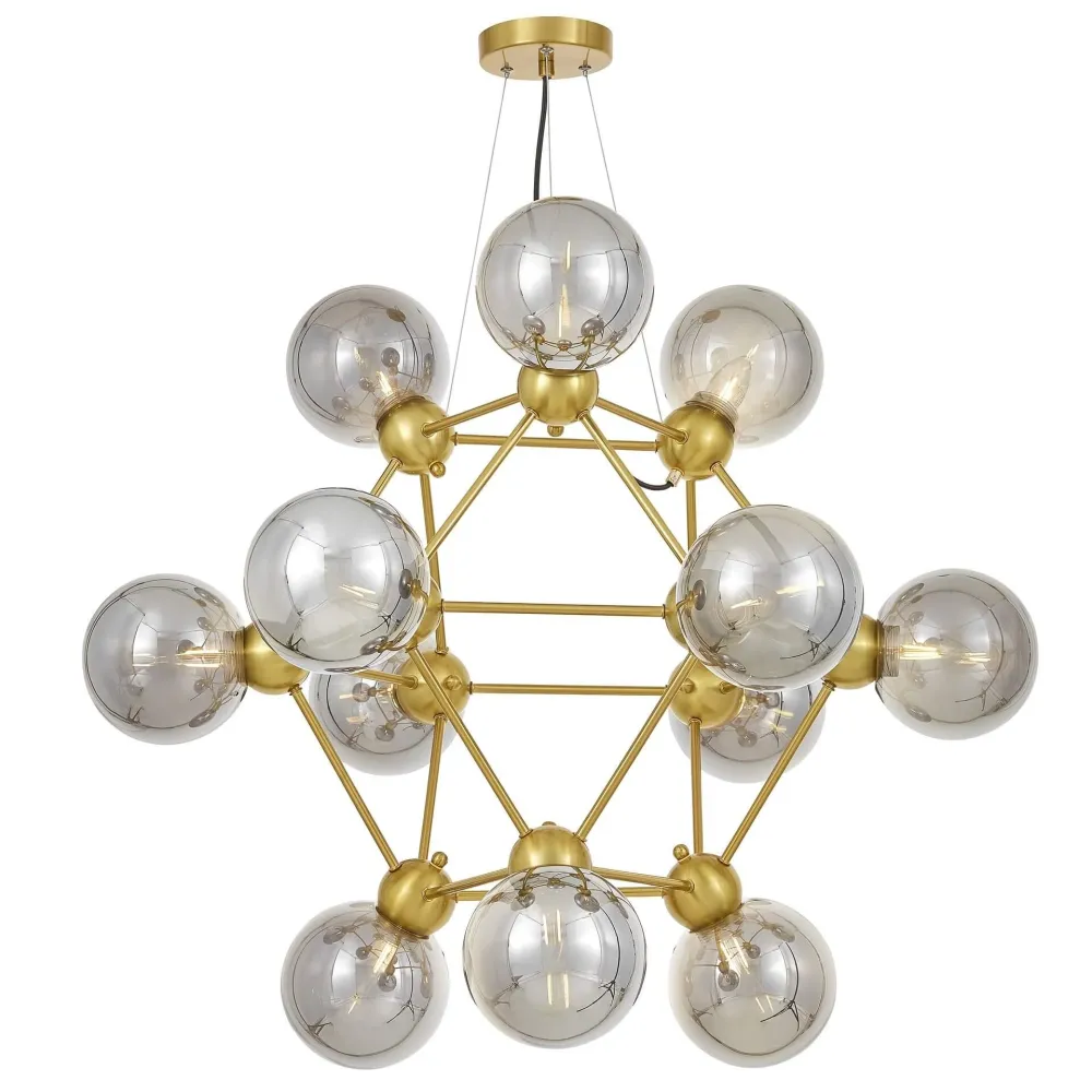 Lustre Lumina Deco Zodiac 12L, douille E27, diamètre 84 cm Black