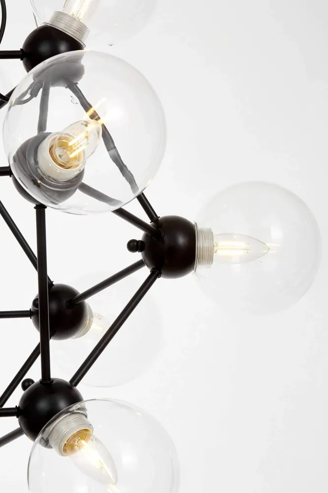 Lustre Lumina Deco Zodiac 12L, douille E27, diamètre 84 cm Black