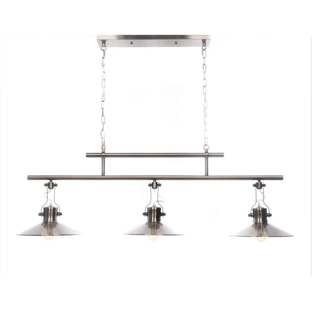 Suspension linéaire Lumina Deco Setorre 3L, douille E27, largeur 120 cm