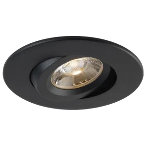 Luminaire encastré rond à DEL Luna noir Liteline de 4 po, modèle RA4-12G-90BK