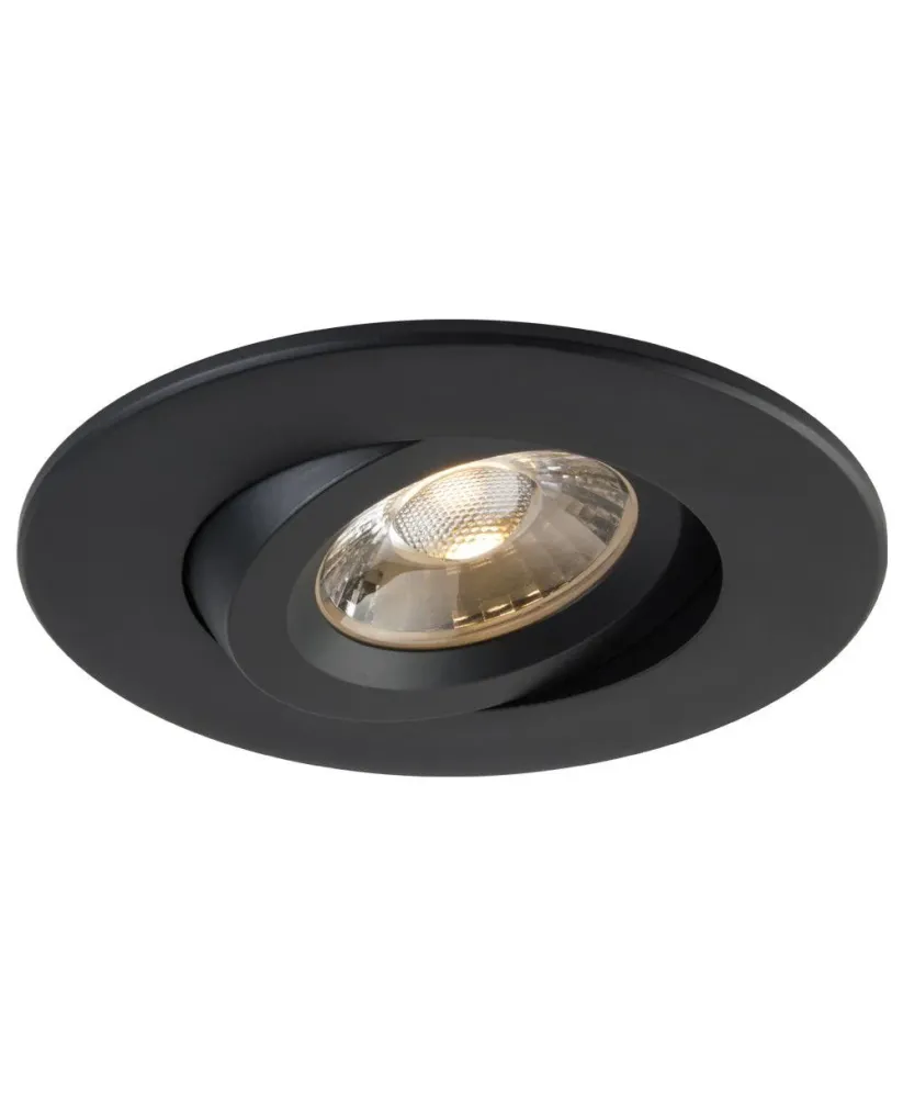 Luminaire encastré rond à DEL Luna noir Liteline de 4 po, modèle RA4-12G-90BK