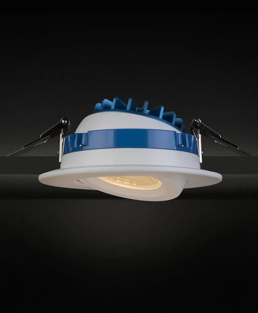 Luminaire encastré rond à DEL Luna noir Liteline de 4 po, modèle RA4-12G-90BK