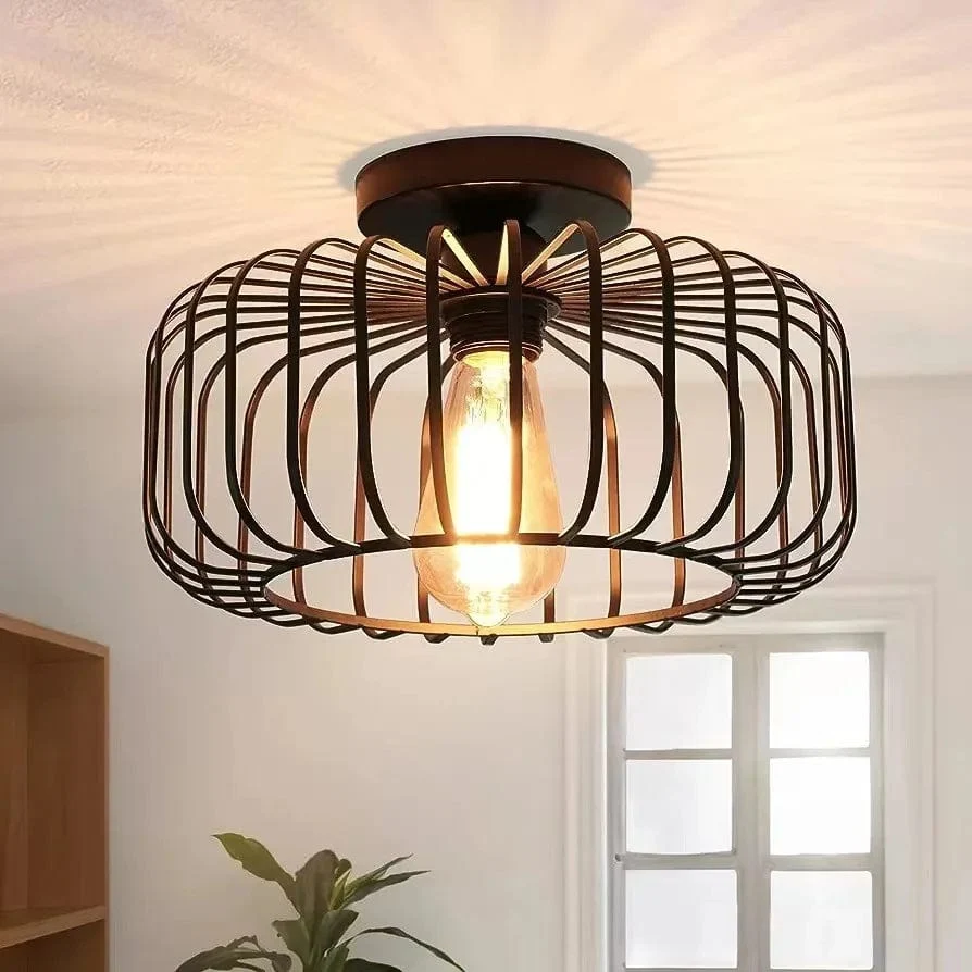 Luminaire plafonnier metal noir