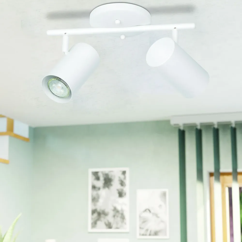 Luminaire sur rail eglo calloway blanc double lumières