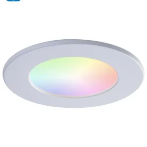 Luminaires encastrés Smart OnCloud Liteline SlimLED ronds de 4 po, garniture blanche, modèle SLM4-RGBTW-WZ-WH*