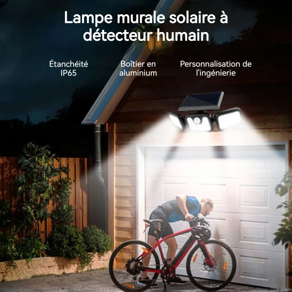 Lumière solaire extérieure lampe à induction applique rotative lampes de la cour lampadaire de jardin spot solaire IP65 2.4v