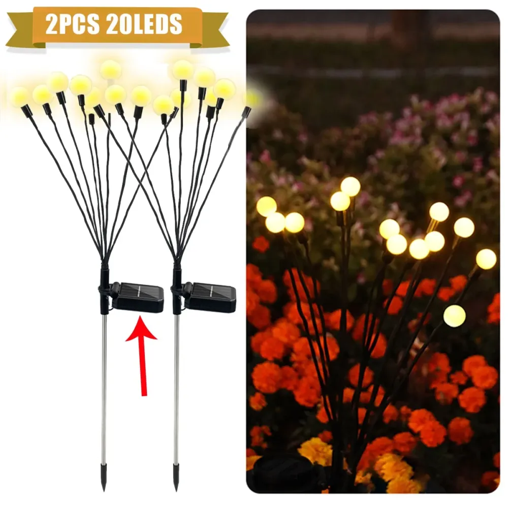 Lumières lucioles à énergie solaire 2pcs