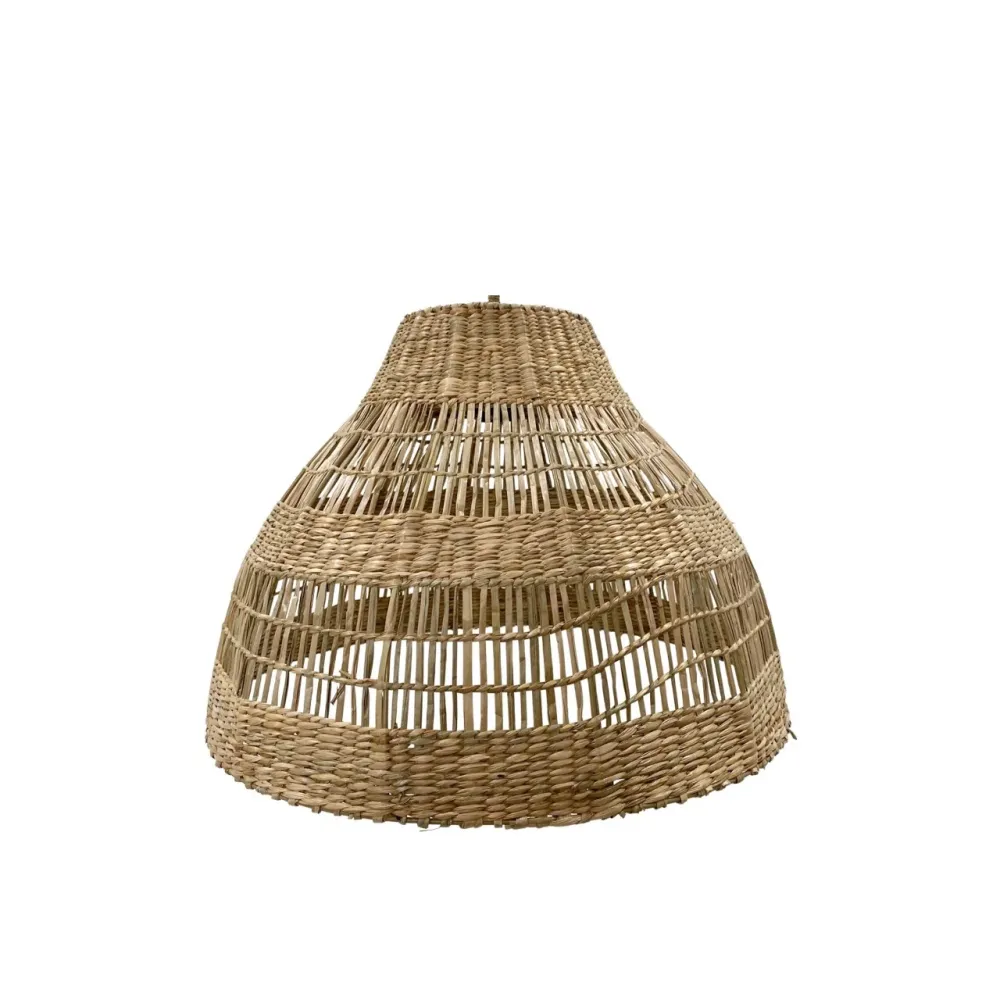 Abat jour naturel MERIDA en herbe marine style bohème H34cm pour monture électrique E27 Lumisky