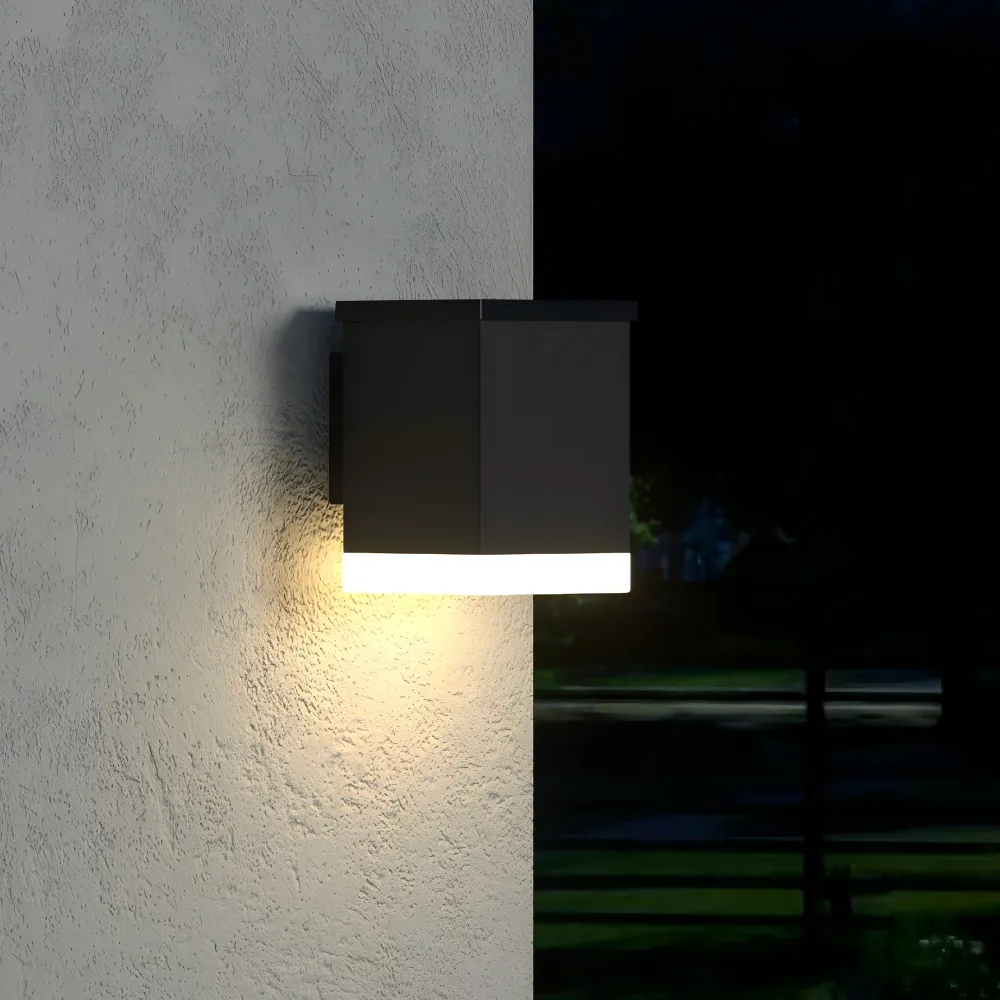 Applique murale solaire LED blanc chaud SUNBOX BLACK H11,5cm Lumisky