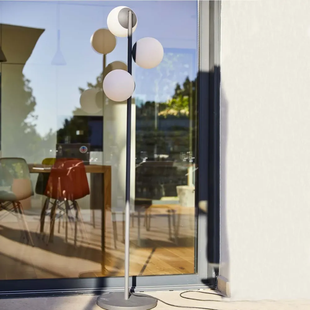 Lampadaire filaire pied métal éclairage puissant LED blanc GLOBY TREE H175cm culot E27 Lumisky