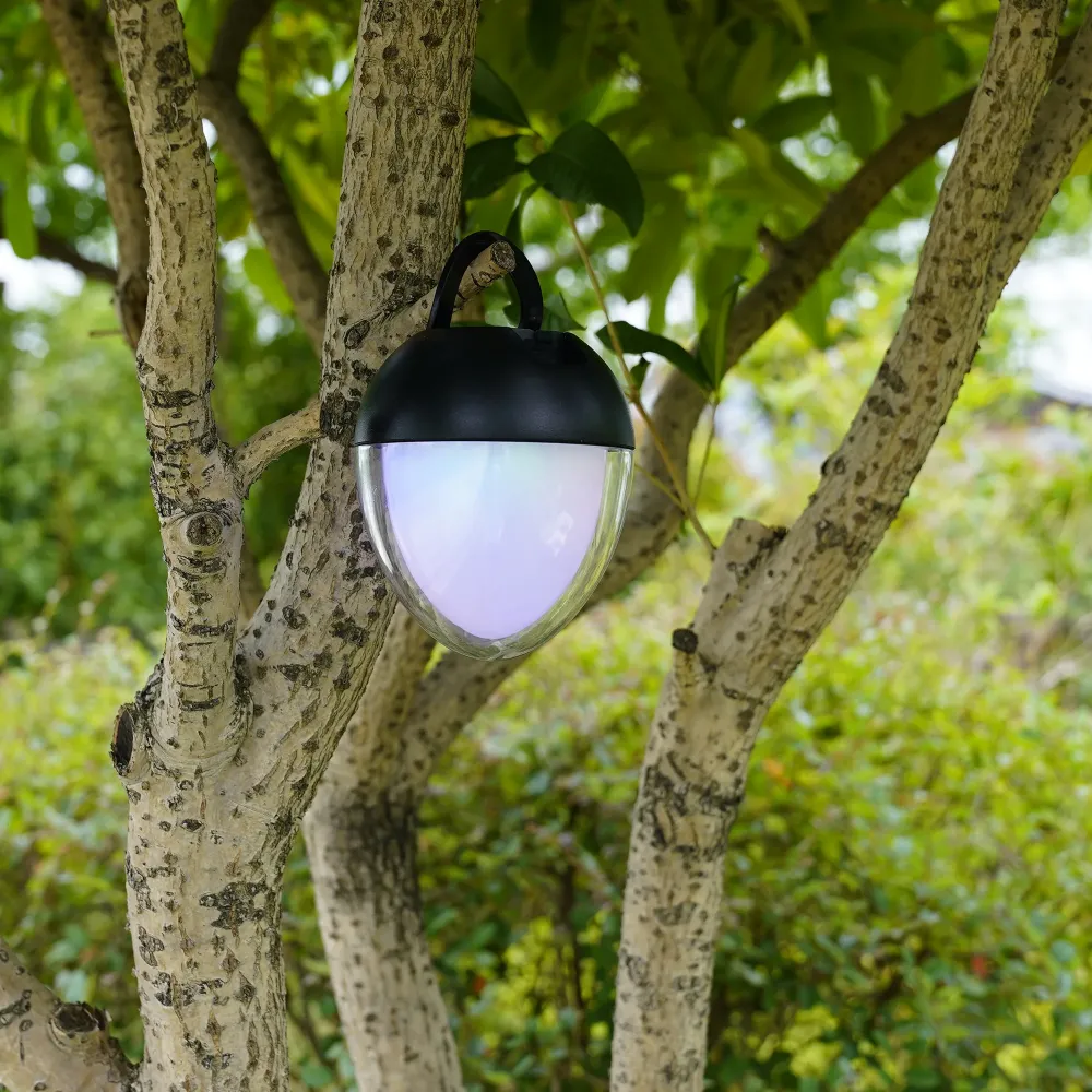 Lampe de table décoration LED blanc + RGB rechargeable OVIE H12cm Lumisky