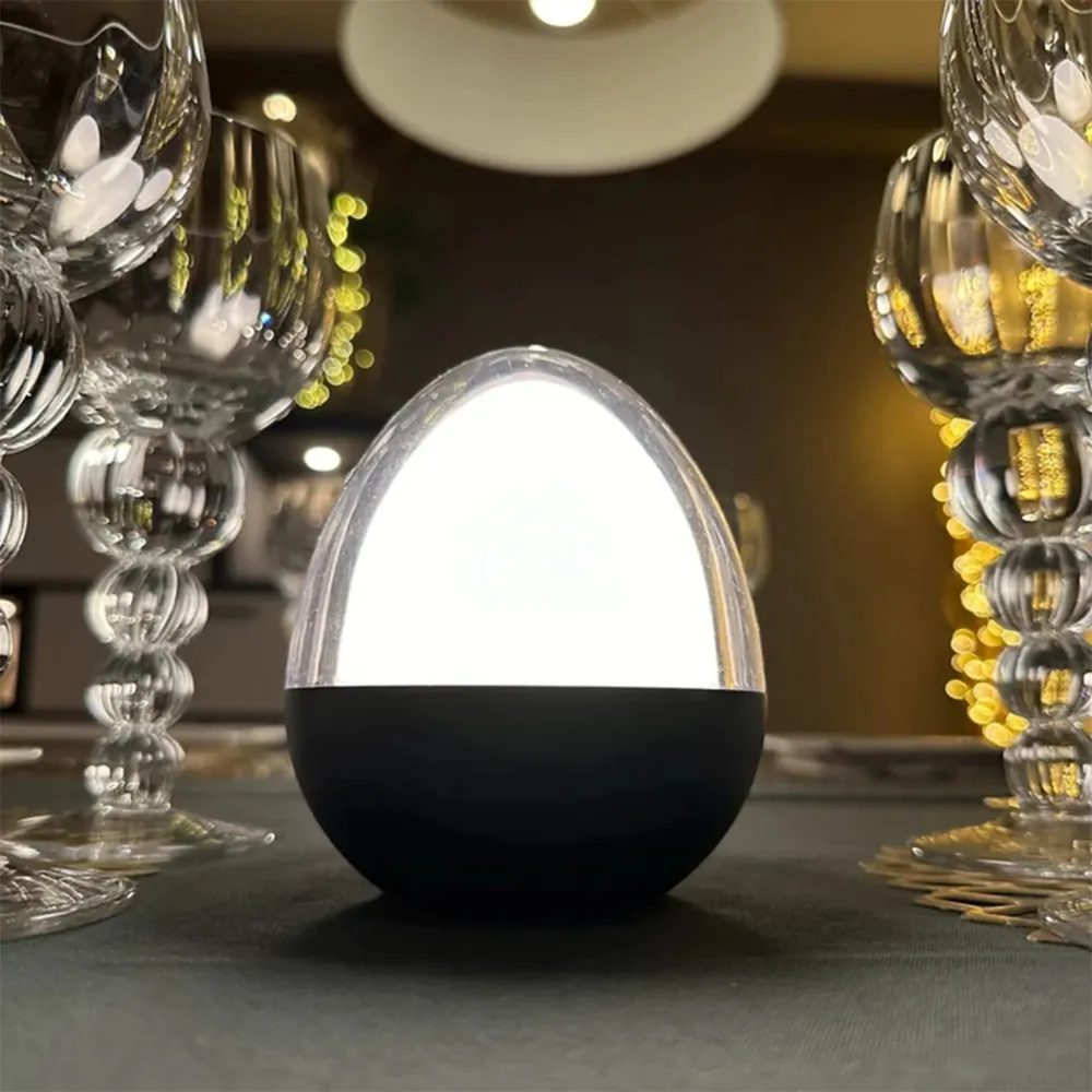 Lampe de table décoration LED blanc + RGB rechargeable OVIE H12cm Lumisky