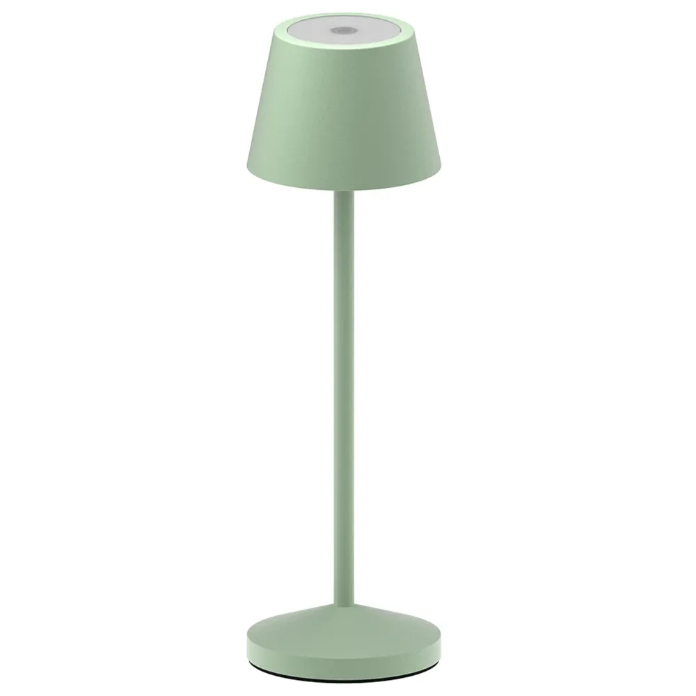 Lampe de table sans fil LED blanc chaud dimmable EMILY H25cm, Vert olive Lumisky
