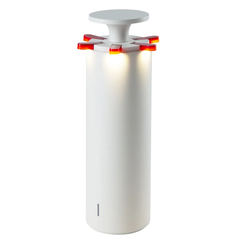 Lampe de table sans fil touch en aluminium blanc LED FIREWORK RED H24 cm Lumisky