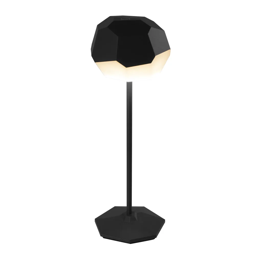 Lampe de table touch sans fil en aluminium noir LED STONE BLACK dimmable H33cm Lumisky