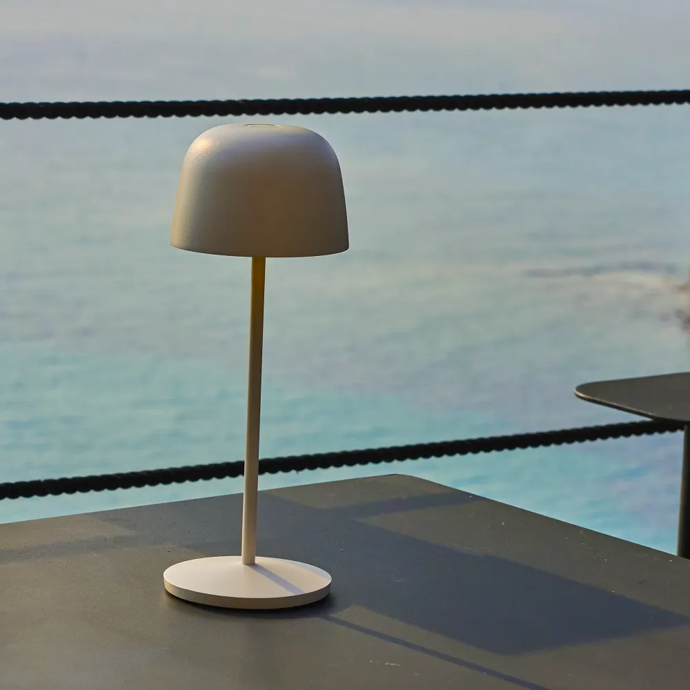 Lampe de table touch sans fil en aluminium blanc LED SOPHIA WHITE blanc dimmable H28cm Lumisky