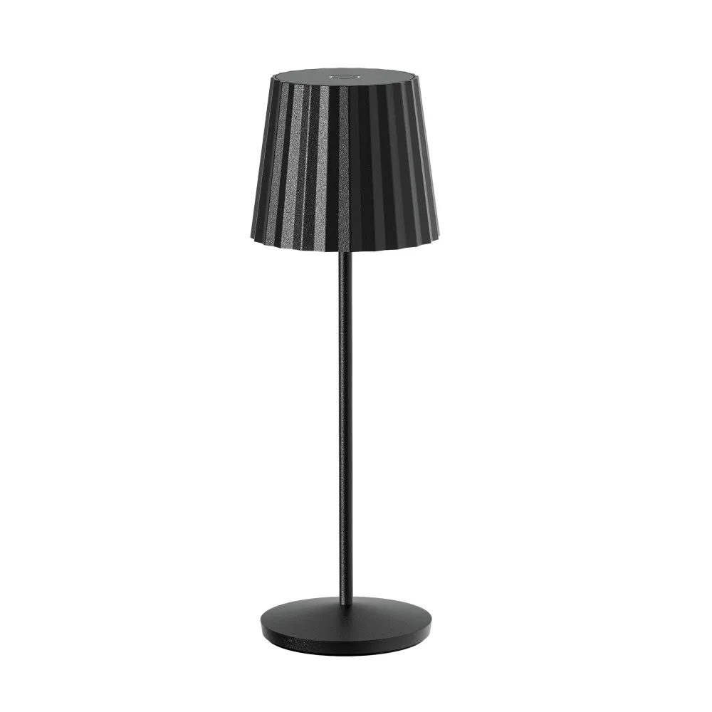 Lot de 6 Lampe de table sans fil LED blanc chaud dimmable ABBY BLACK H29cm Noir avec plateau de chargement Lumisky