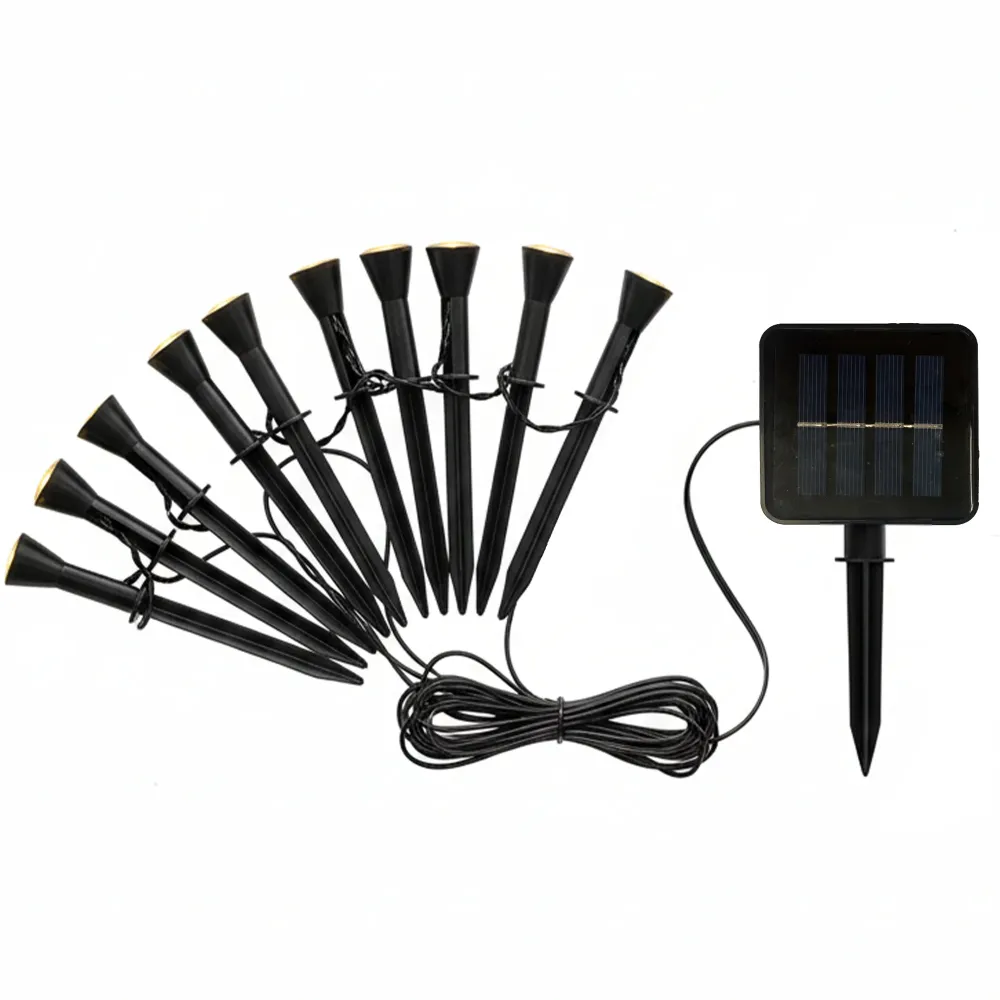 10 spots lumineux solaires STICKY PICK 6m à piquer balisage allée LED blanc chaud Lumisky